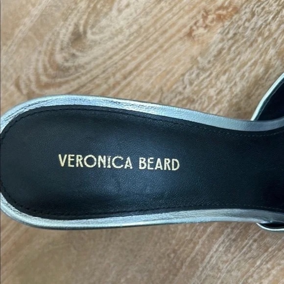 Veronica Beard Mila Silver Metallic Sling Back 8.5 - Picture 6 of 11